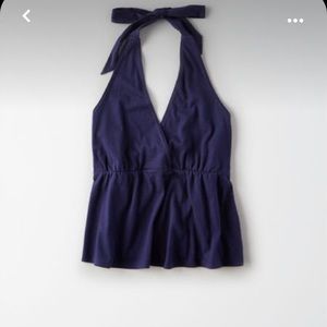 American Eagle blue halter top